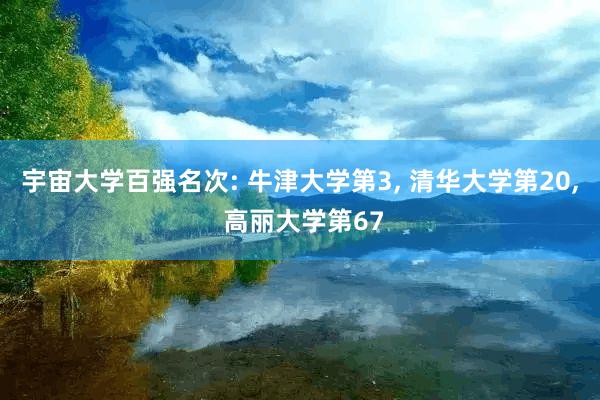 宇宙大学百强名次: 牛津大学第3, 清华大学第20, 高丽大学第67