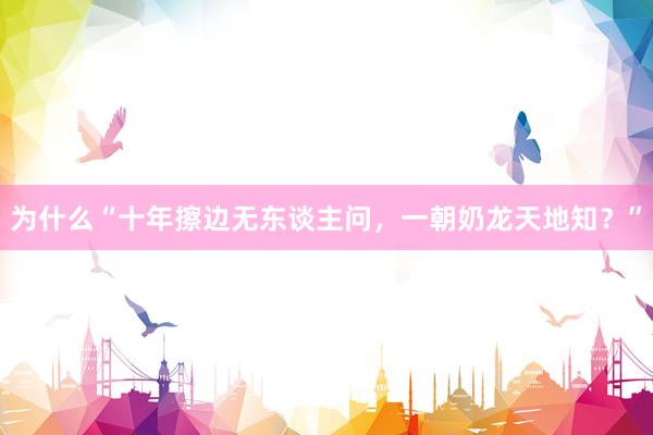 为什么“十年擦边无东谈主问，一朝奶龙天地知？”